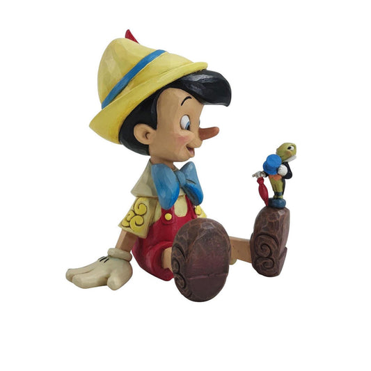 Jim Shore Disney Traditions Pinocchio & Jiminy Sitting Wishful and Wise